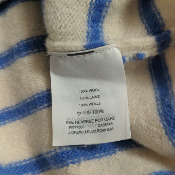 J Crew | Blue Wool Striped Fair Isle Sweater - Picture 11 of 12